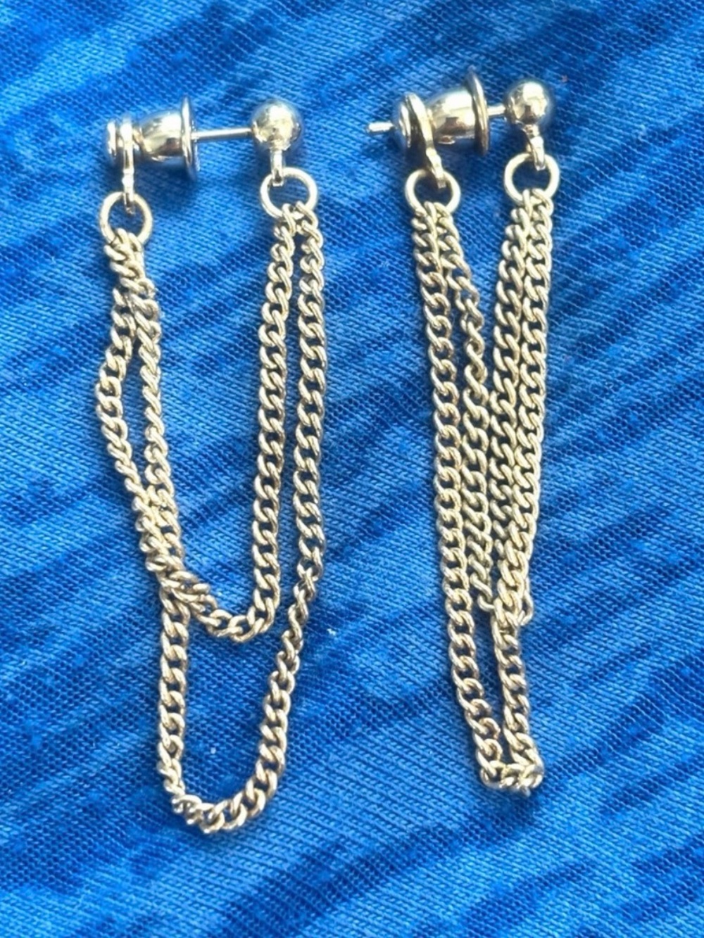 Sterling Silver Chain Drop Earrings
